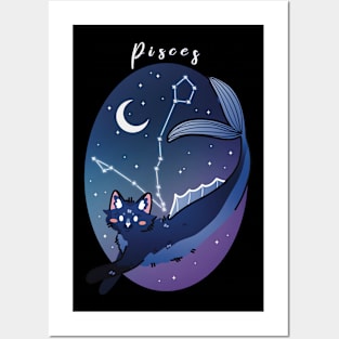 Cat Zodiac Signs - Pisces Posters and Art